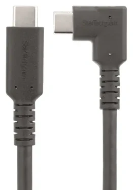 StarTech Rugged USB-C 90° čierna / Kábel / USB-C - USB-C / 5 Gbps / 4K 60 Hz / 2 m (RUSB315CC2MBR)