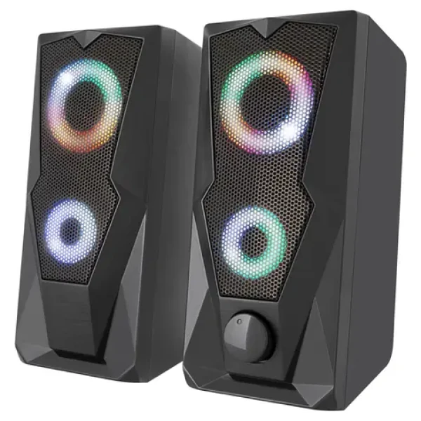 YENKEE YSP 2003RGB čierna / 2.0 stereo reproduktory / RGB / RMS 6W / USB / 3.5mm jack (8590669294022)