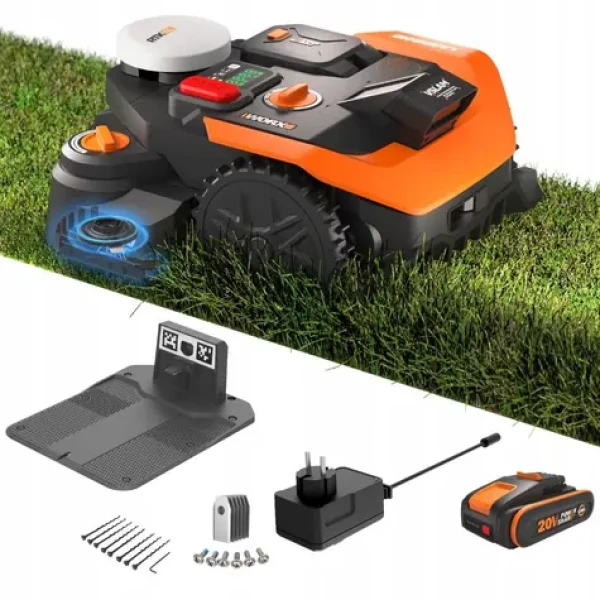 WORX WR365E Landroid Vision Cloud / Robotická kosačka / záber 18 cm / až 650m2 / výška kosenia 30 - 60 mm (WR365E)