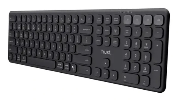 Trust Vaiya čierna / Bezdrôtová klávesnica / US layout / RF 2.4GHz Bluetooth / numerická klávesnica (25511)