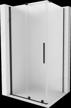 MEXEN/S - Velár sprchovací kút, posuvné dvere 110 x 75, dekor, čierna 871-110-075-31-70