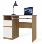 NoName Biurko Komputerowe PORTO LEWE dub ARTISAN / Biely Z zásuvoką 98,5x75x51 Cm