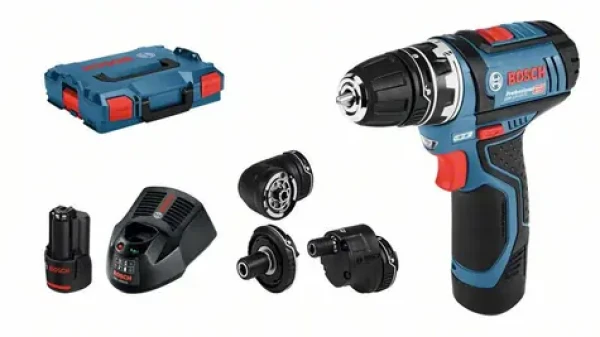 BOSCH GSR 12V-15 FC / Aku vŕtací skrutkovač s príslušenstvom / 12V / 2.0Ah / 10 mm skľučovadlo / 1300 ot-min / 30 Nm (0.601.9F6.000)