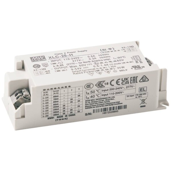 MEAN WELL XLC-25-H-N LED driver 25.0 W 0.3 - 1.1 A 9 - 54 V; XLC-25-H-N