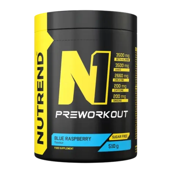 N1 Pre-Workout - Nutrend (modrá malina, 510 g) (29349-4-blue-raspberry)