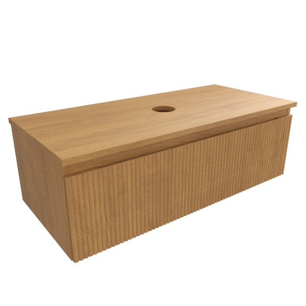 Kúpeľňová skrinka s krycou doskou SAT Evolution 98x30x44, 5 cm dub medový mat SATEVO100DMD SATEVO100DMD