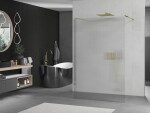 MEXEN/S - Kioto Sprchová zástena WALK-IN voľne stojaca 110 x 200, prúžky 8 mm, zlatá 800-110-002-50-09