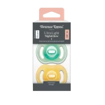 Tommee Tippee Ultra-light Night silikónový cumlík 0-6m 2ks žltá a zelená (433804-T)