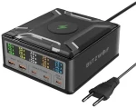 Blitzwolf BW-S28 dokovacia stanica 260W čierna / 2xUSB-A / 3xUSB-C / bezdrôtové nabíjanie (BW-S28)