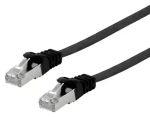 Equip Cat6a čierna / Patch kábel / U/FTP plochý / 5 m / 500 MHz / LSZH (607694)
