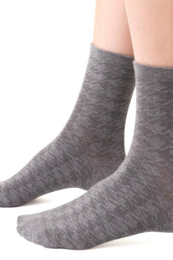 Dámske vzorované ponožky 099 MELANŽOVĚ ŠEDÁ 38-40
