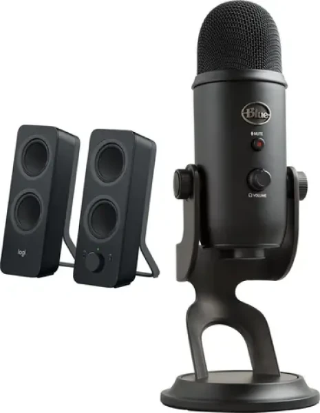 Logitech Z207 + Yeti USB Blackout / Sada reproduktory a mikrofón / 2.0 / BT / USB