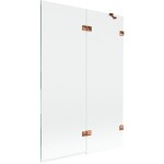 MEXEN/S - Lunar vaňová zástena 2-krídlová pravá 120 x 150, transparent, ružové zlato 897-120-100-60-00-P