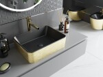 MEXEN - Catia umývadlo na dosku 48 x 37, čierna mat/zlatá vzor 21314877