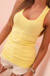 Dámske bavlnené tielko s okrúhlym výstrihom žlté UNI
