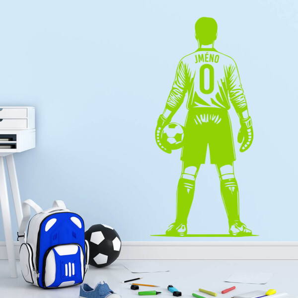 Veselá Stena Samolepka Futbalový brankár s menom Farba: zelená, Veľkosť: 100 x 50 cm