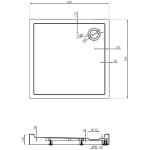 MEXEN - Flow+ Sprchová vanička štvorcová 70 x 70, čierna mat 46S707070H