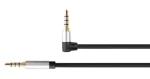 Python Audio kábel Jack 3,5 mm 4pin čierny / Audio kábel / 0,5 m / zalomený konektor / pozlátené kontakty (GC-M0231)