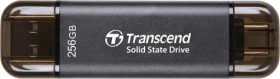 Transcend ESD310C Externý SDD 256GB sivá / USB-A/C 3.2 Gen 2 / R: 1050MBs / W: 950MBs (TS256GESD310C)