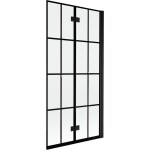 MEXEN - MIST vaňová zástena 90x150 cm 6mm 2-s, čierna, dekor, pravá 8A9-090-002-70-77-P