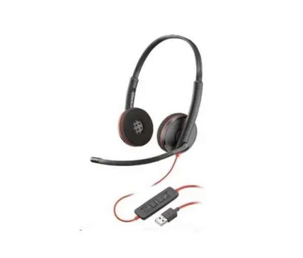 Poly Blackwire C3220 (USB-A) čierna / náhlavná súprava / mikrofón / dve slúchadlá / USB-A / ovládač (209745-201)