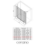 CERANO - Sprchové 2-pantové dvere Marino L/P - 6 mm - chróm, transparentné sklo - 218(119+99)x190 CER-8050BD7547