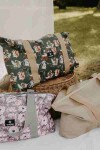 T-TOMI Shopper Bag Grey flowers