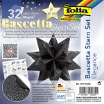 FOLIA Origami papier na hviezdu Bascetta Elegance čierna