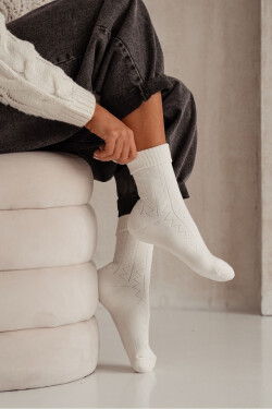 DÁMSKE FROTÉ PONOŽKY CIKCAK 0118.012 ecru 37-41