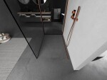 MEXEN/S - Kioto Sprchová zástena WALK-IN 120 x 70, čierny vzor, meď kartáčovaná 800-120-212-65-70-070