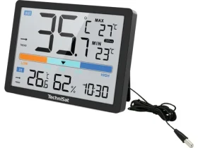 TechniSat IMETEO 110 čierna / Meteostanica / LCD displej / teplota / vlhkosť / CR2032 (MET01M)