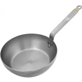 De Buyer Mineral B hlboká oceľová panvica s plochou rukoväťou 28 cm (DB5614-28)