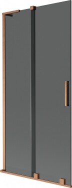 MEXEN/S - Velar L dvojkrídlová posuvná vaňová zástena 90 x 150, grafit, meď kartáčovaná 896-090-003-41-65