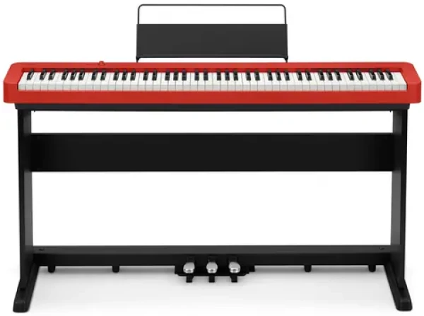 Casio S160RD červená set + stojan / digitálne piáno / 88 kláves / USB / 6x AA adaptér (4971850383154)