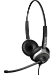 GEQUDIO Headset 2-Ohr čierna / Headset / Mikrofón / Potlačenie hluku / RJ kábel / Mitel/Aastra/ Poly/ Gigaset (WA9023)
