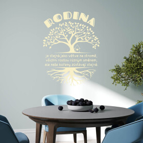 Veselá Stena Samolepka Rodina s koreňmi Farba: béžová, Veľkosť: 80 x 60 cm