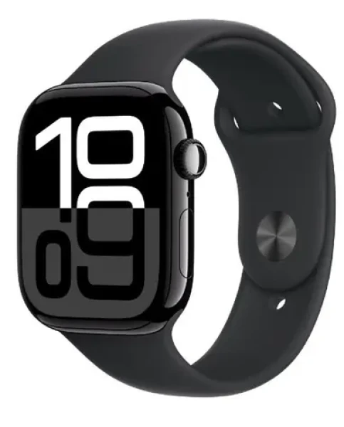 Apple Watch Series 10 GPS+Cellular 46mm Klavírno čierne hliníkové telo - Čierny športový remienok (M/L) / 160-210 mm (MWY43QC/A)