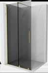 MEXEN/S - Velar Sprchová zástena posuvná Walk-in 120 x 200, grafit 8 mm, zlato 871-120-000-43-50