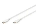 Digitus USB-C silikónový prepojovací kábel biela / Dátový kábel / USB-C / 1 m (AK-300341-010-W)