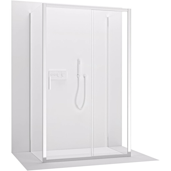 CERANO - Trojstenný sprchovací kút Varone LINE UL/P - 6 mm - chróm, transparentné sklo - 160x100x195 - posuvný CER-DY505-90-212