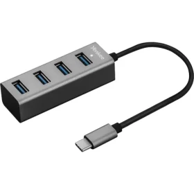 YENKEE YHB C430 sivá / USB Hub / 4X USB-A 3.0 (8590669295098)