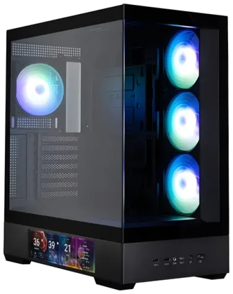 Zalman P40 DS čierna / ATX / 4X 120mm ARGB / 2x USB 3.0 + 1x USB-C / 9.1 "LCD displej / bez zdroja / panoramatická (P40 DS Black)