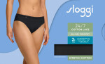 Dámske nohavičky sloggi 24/7 Cotton Lace Tai C3P - čierne - SLOGGI BLACK 40