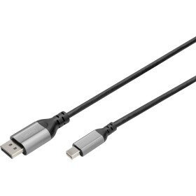 Digitus DisplayPort / Mini-DisplayPort prepojovací kábel Konektor DisplayPort, Mini DisplayPort konektory 1 m čierna DB-340106-010-S tienený, hliníková; DB-340106-010-S