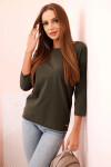 Dámska blúzka s lodičkovým výstrihom khaki UNI