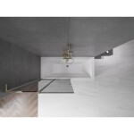 MEXEN/S - Velar L dvojkrídlová posuvná vaňová zástena 100 x 150, grafit, zlatá 896-100-003-41-50