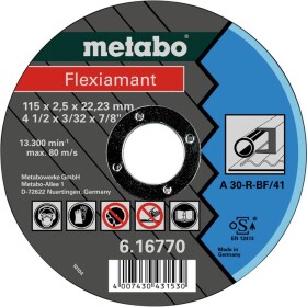 Metabo 616770000 rezný kotúč rovný 25 ks; 616770000 - Metabo Flexiamant 115 x 2,5 x 22,23 mm 616770000