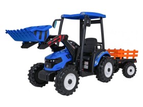 Mamido Detský elektrický traktor MEGA D68 24V s prívesom modrý