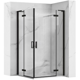 REA/S - Sprchová kabína Hugo Double Black 100x100 KPL-K6602