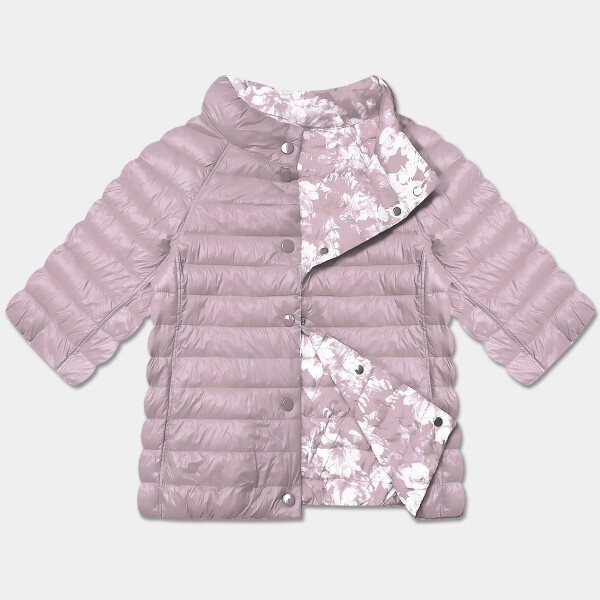 Dirty Pink/Floral obojstranná dámska bunda s 3/4 rukávmi Minority (M23-7010-57) odstíny růžové 46
